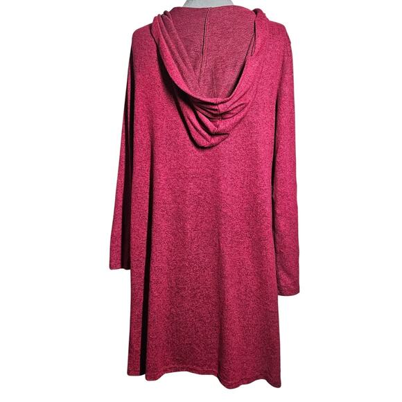 Red Hooded Tunic Length Top Size Large - Picture 2 of 4